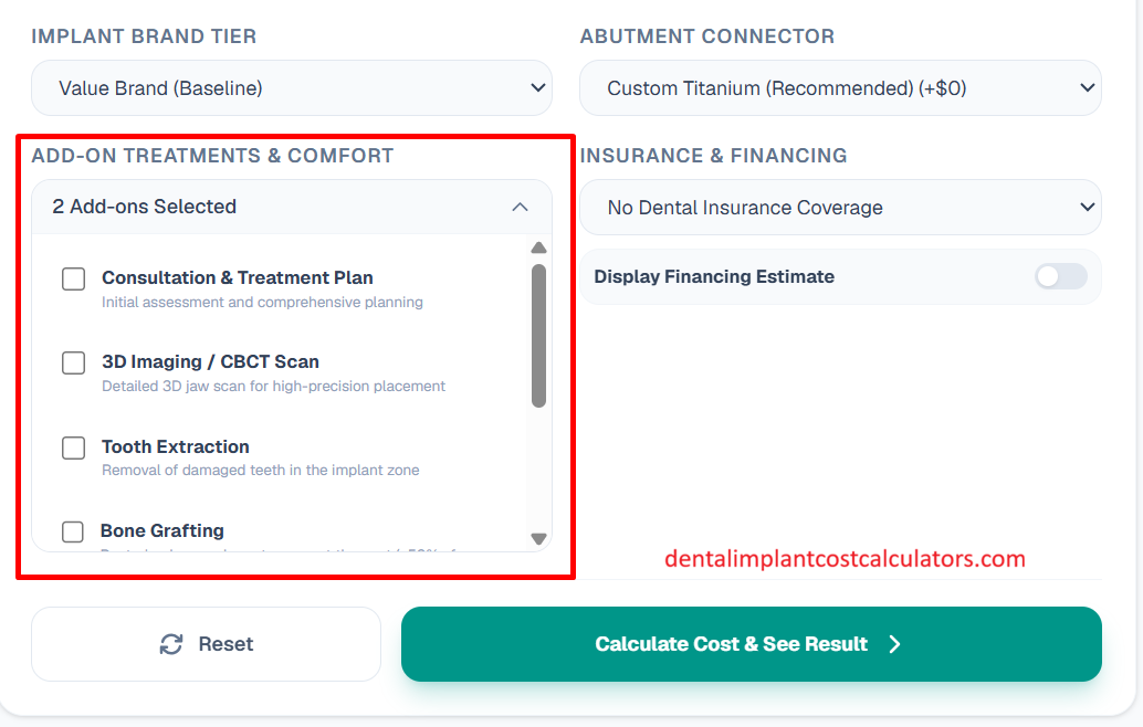 Select Add-on Treatments and Comfort